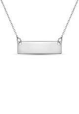 tiny polished name bar silver necklace for children